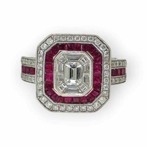an art deco ruby and diamond ring