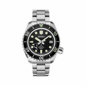 a black and green watch on a stainless steel bracelet
