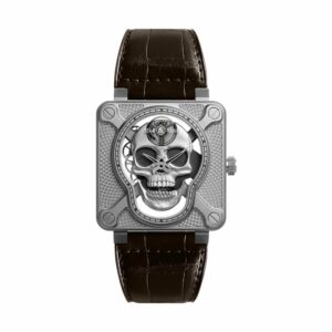 a watch with a skull face on it