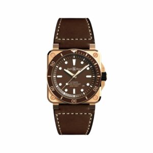 a watch with brown leather straps on a white background