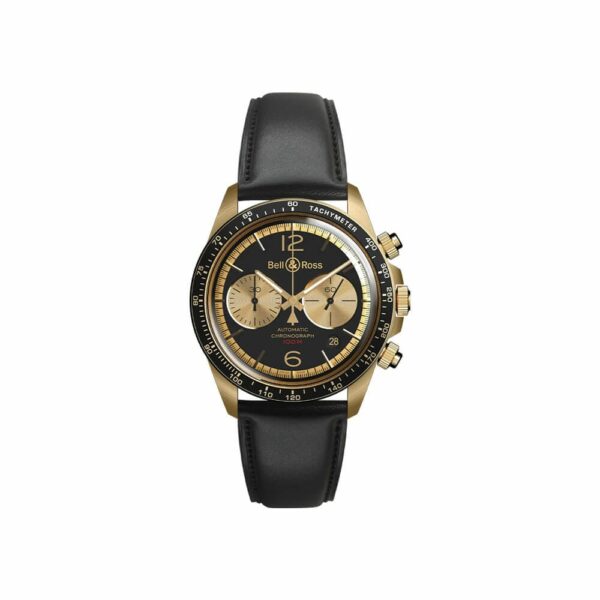 a black and gold watch on a white background